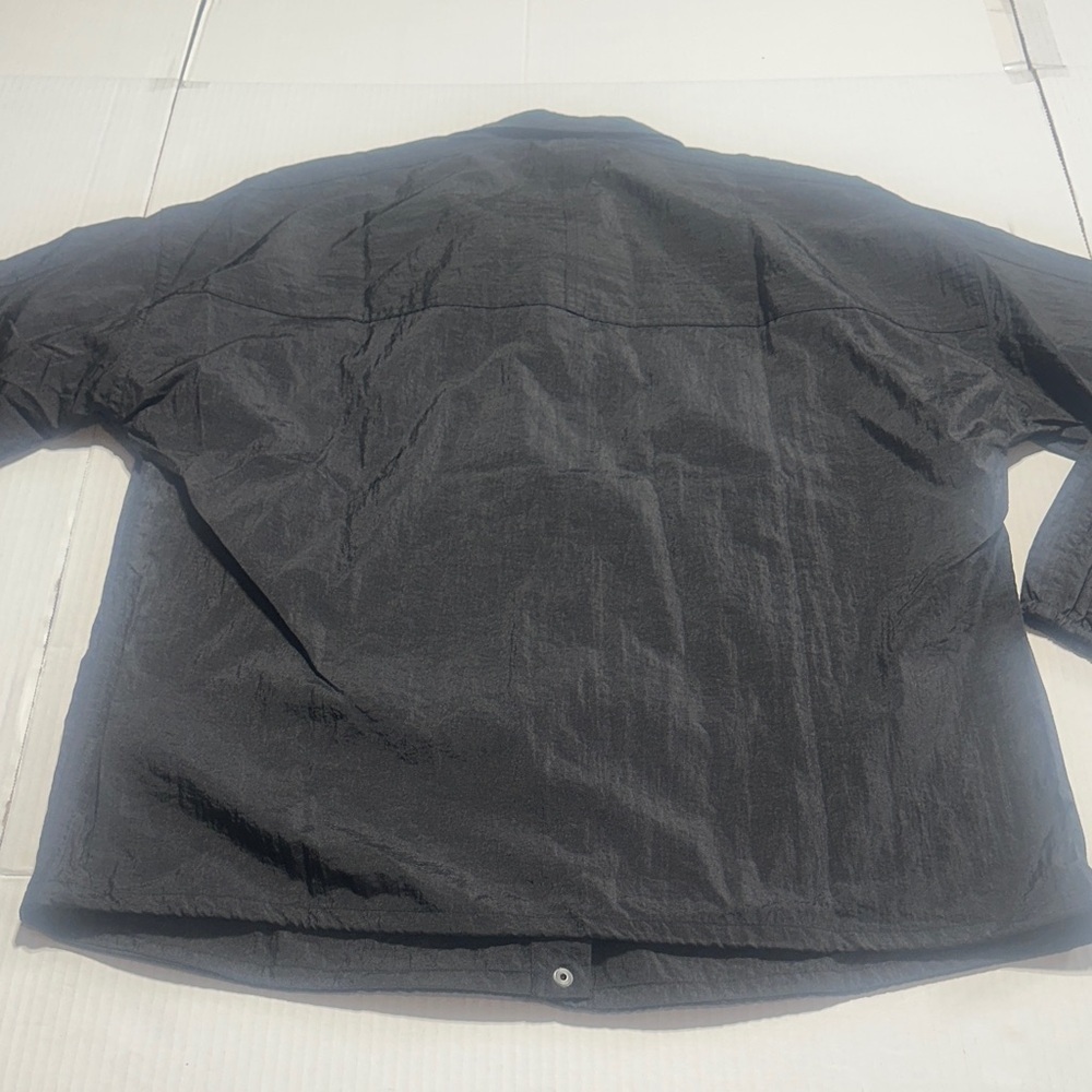 NWT Athleta Black lightweight Jacket with buttons elastic cuffs pull bungee tab - Picture 9 of 11